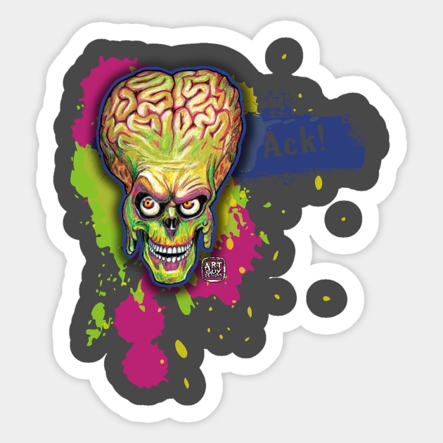 Ack Ack Attack 1 Sticker by ArtGuyDesigns